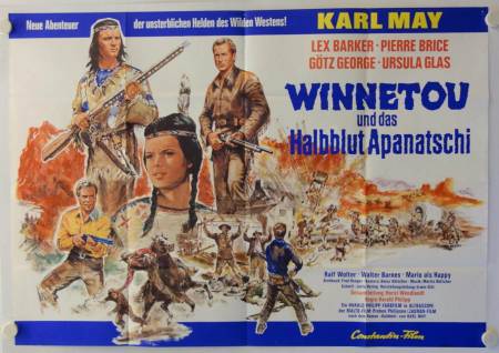 Karl May Winnetou und das Halbblut Apanatschi originales deutsches A0-Filmplakat